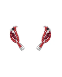 Macy's Crystal Pave Red Cardinal Stud Earrings