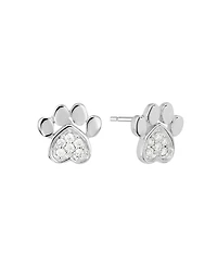Macy's Cubic Zirconia Pave Dog Paw Stud Earrings