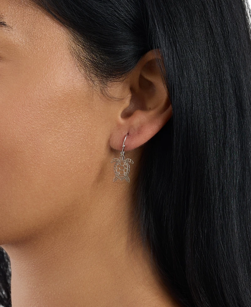 Macy's Laser Cut Turtle Drop Earrings