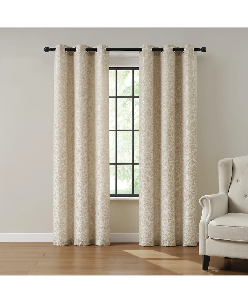 5th Avenue Lux Shelton Burn Out Grommet Window Curtain Panel Pair 2 Piece Window Curtain