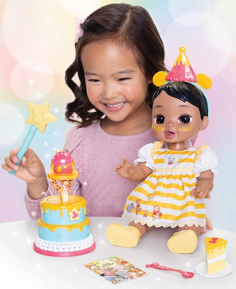 Disney Darlings Winnie the Pooh 13" Interactive Birthday Baby Doll, Ages 2+