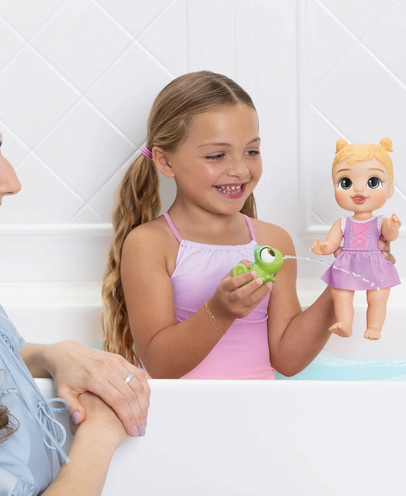 Disney Princess Rapunzel 12" Bathtime Baby Doll with Water Squirters, Ages 3+