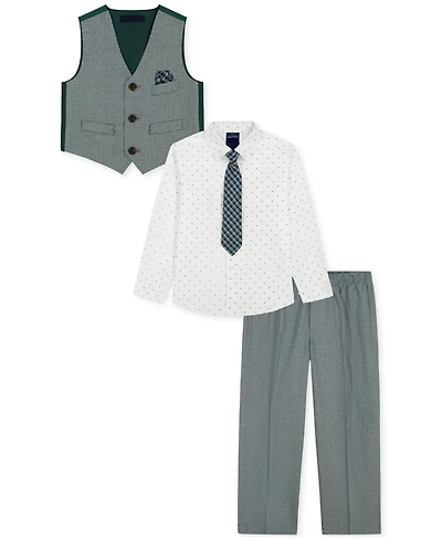 Nautica Baby Boys' Long-Sleeve Shirt, Vest, Pants and Tie