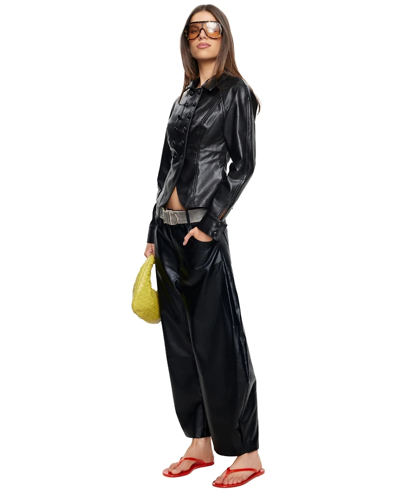 Lioness Women's Polo Collar Button-Front Form Jacket