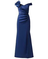 Adrianna Papell Women's Off-the-Shoulder Scuba Gown Dress