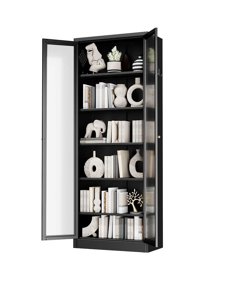 Streamdale Furniture 72" Tall Metal Kitchen Pantry Cabinet with 5 Adjustable Shelves