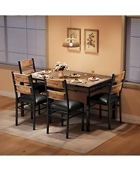 homfan Modern Dining Table Set for 2/4 - Space Saving Small Kitchen with Upholstered Chairs