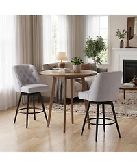 gaomon Set of 4 Upholstered Swivel Counter Stools with Backrest