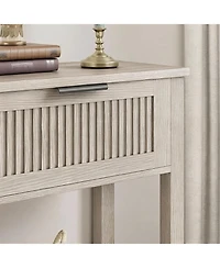 gaomon Entryway Table with 2 Drawers, Farmhouse 43 Inch Wood Fluted Console Table with Shelf, 2 Tier Sofa Table with Storage for Living Room