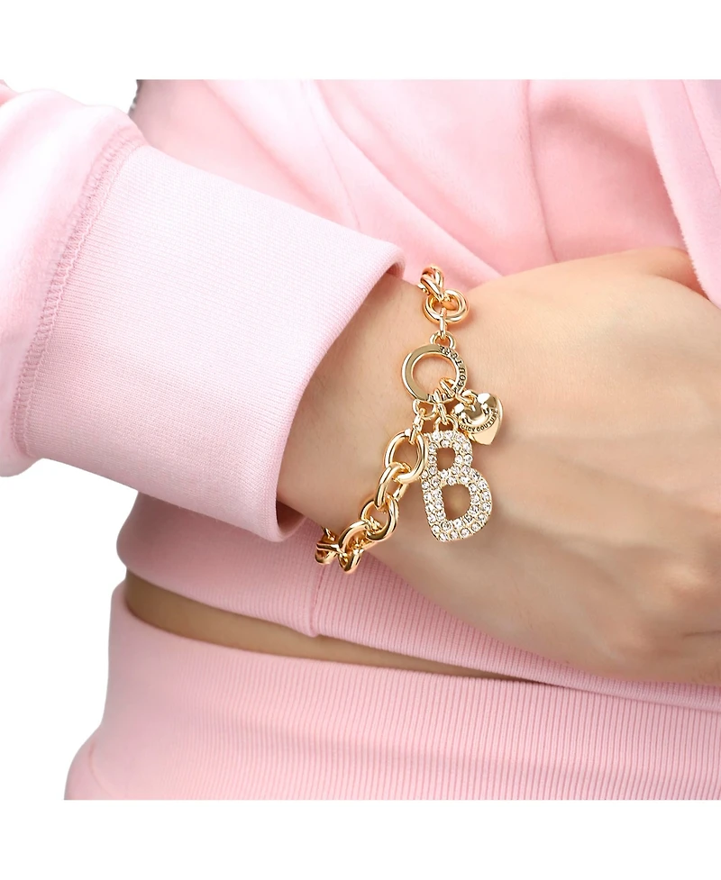 Juicy Couture 7.5 inch Pave Initial Charm Bracelet