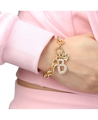 Juicy Couture 7.5 inch Pave Initial Charm Bracelet