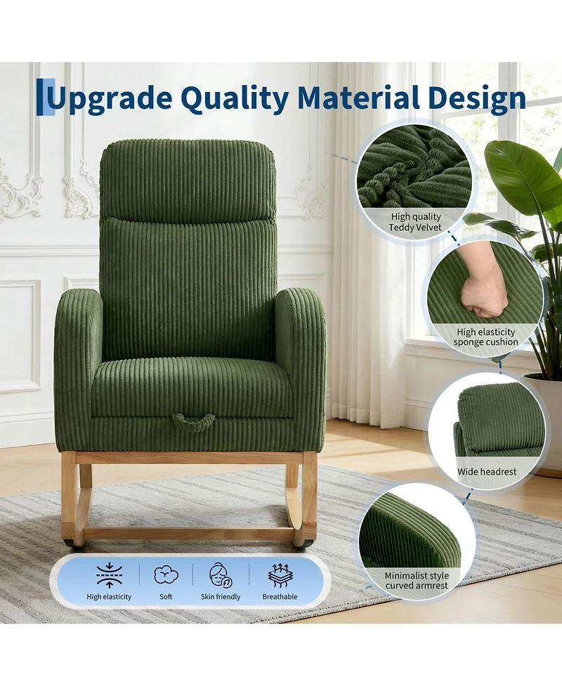gaomon Soft Suede Upholstered Lounge Chair for Restaurant Seating Adjustable Footrest, High Backrest, Side Pockets