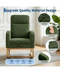 gaomon Soft Suede Upholstered Lounge Chair for Restaurant Seating Adjustable Footrest, High Backrest, Side Pockets