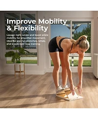 Sunny Health & Fitness Adjustable Wooden Slant Board - 450 lb Capacity Calf Stretcher and Atg Split Squat Wedge