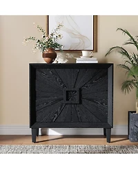 Streamdale Furniture Mid-Century Sunburst 2-Door Credenza, 31.5" Accent Storage Cabinet