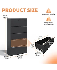 Streamdale Furniture 5-Drawer Metal Lateral File Cabinet with Lock