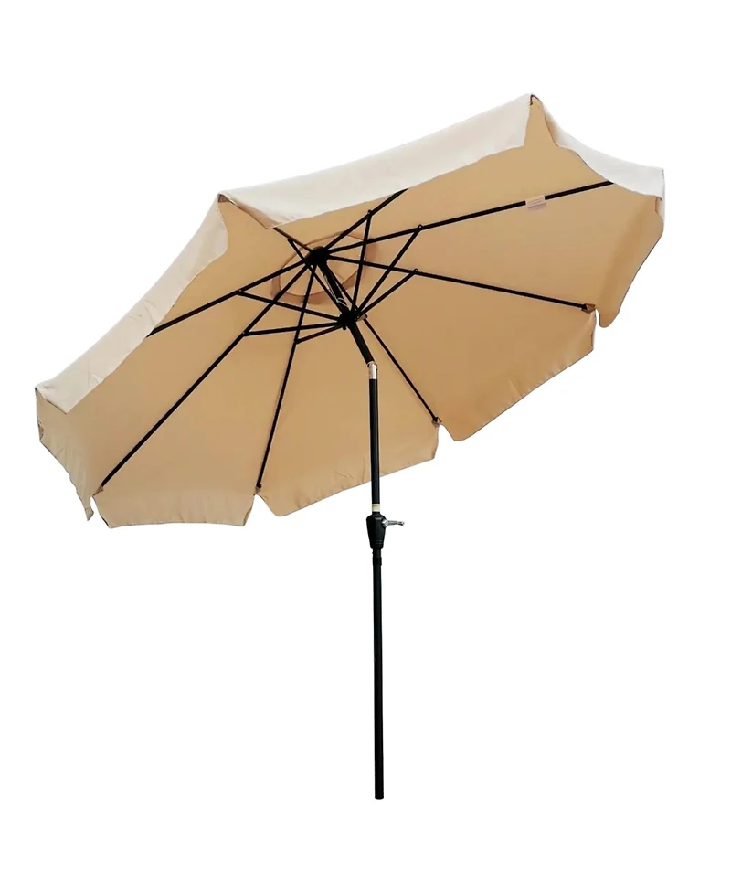 Yiortwo 10 Feet Patio Umbrella With Crank Lift And Push Button Tilt For Outdoor Dining