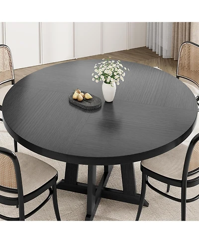gaomon Round Dining Table for 4, Farmhouse Kitchen Table for Home Dining Room