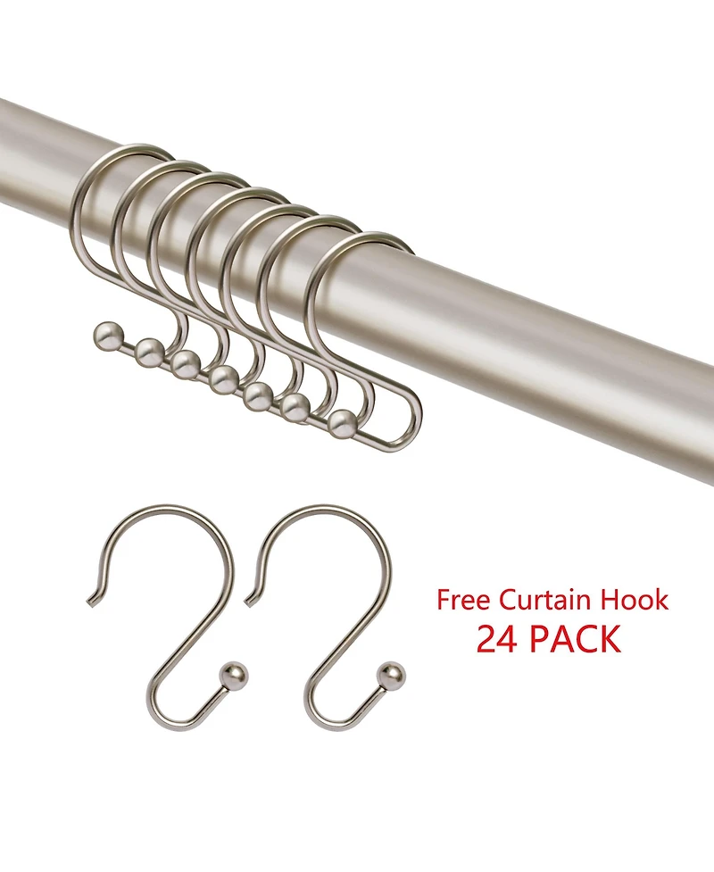 Utopia Alley Aluminum Double L Shaped Shower Rod 72" L, with Hooks and Ceiling Support