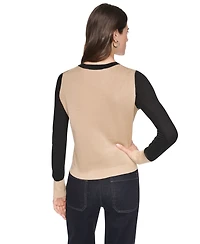Dkny Women's Crewneck Long-Sleeve Ultralight Cotton Sweater