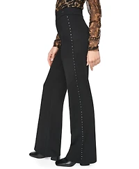 Dkny Women's Stud Detail Pull-On Wide-Leg Ponte Pants