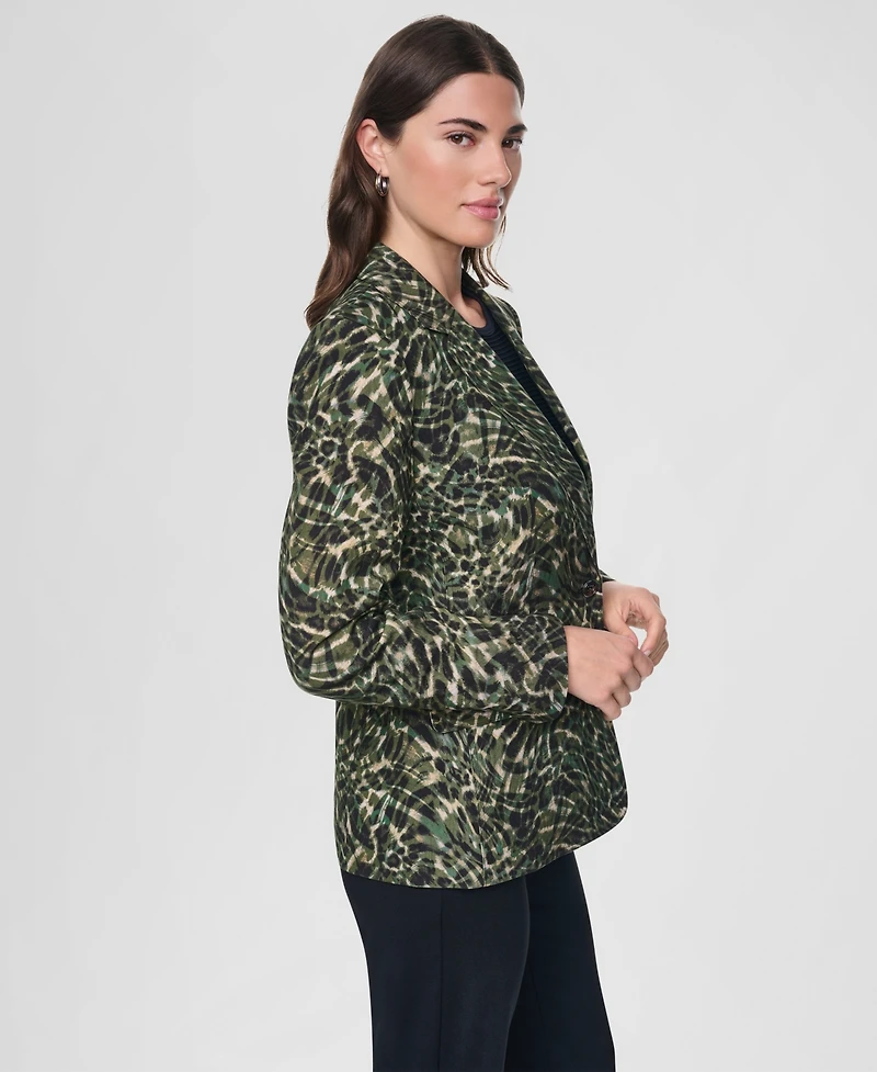 Dkny Women's Two-Button Collared & Flap Pockets Jacket