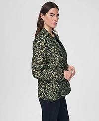 Dkny Women's Two-Button Collared & Flap Pockets Jacket