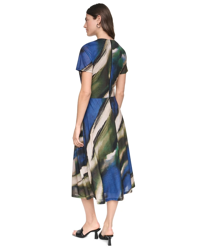 Dkny Women's Crewneck Short-Sleeve Pull-On Dress