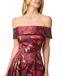 Adrianna Papell Women's Off-The-Shoulder Midi Dress