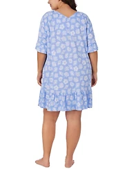 Ellen Tracy Plus V-Neck Flutter-Sleeve Jersey Chemise