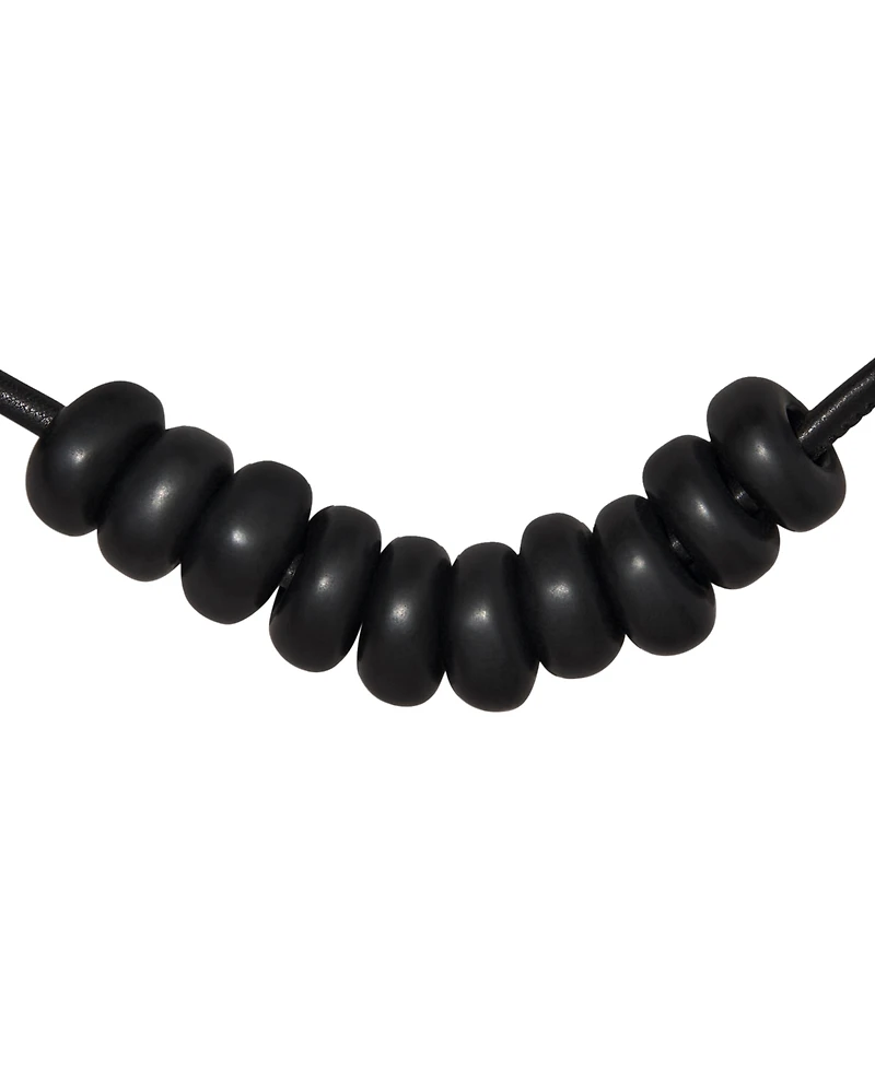 Donna Karan New York Black-Tone Matte Beaded Resin Flex Bracelet