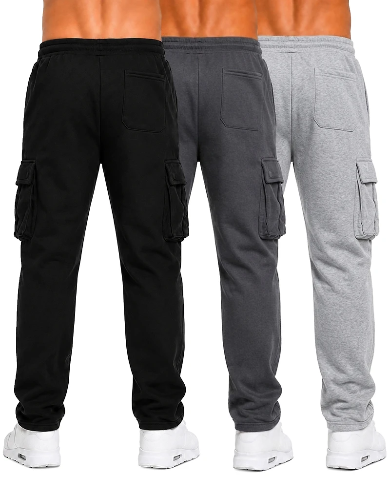 Blue Ice Men's Fleece-lined Cargo Sweatpants, 3-Piece