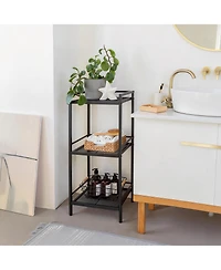homfan 3-Tier Ladder Shelf Organizer – Multifunctional Freestanding Storage Rack for Kitchen, Living Room, Bedroom, Office