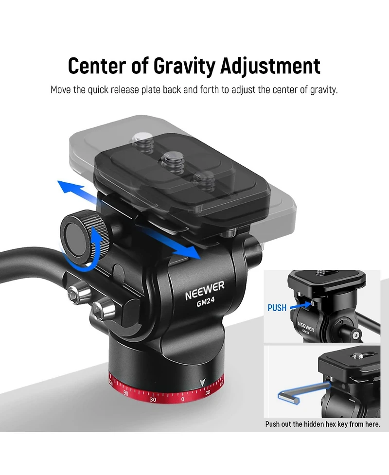 Neewer GM24 Camera Tripod with 6.6lb, 3kg for Arca Swiss for Compact Video Cameras Dslr Cameras