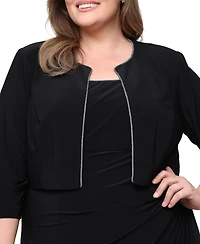 Alex Evenings Plus Jacket and Scoop Neck Ball Gown, 2-Piece Set