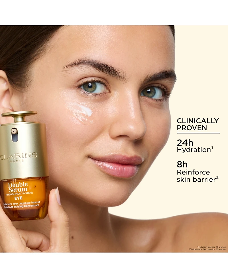 Clarins Double Serum Eye Brightening and Depuffing Anti-Aging Concentrate, 0.7 oz.