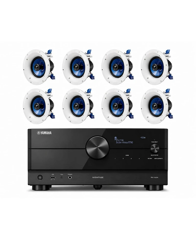 Yamaha Rx-A2A 7.2-Channel 8K Av Receiver Speaker Bundle