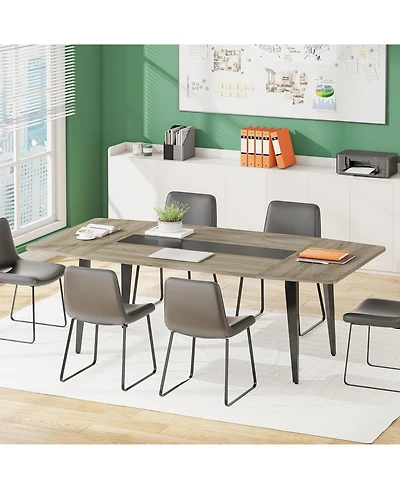 Tribesigns 6FT Conference Table: "H boat-shaped meeting table. Industrial seminar table for office meeting rooms