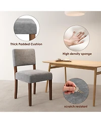 gaomon Set of Upholstered Dining Chairs with Wood Legs