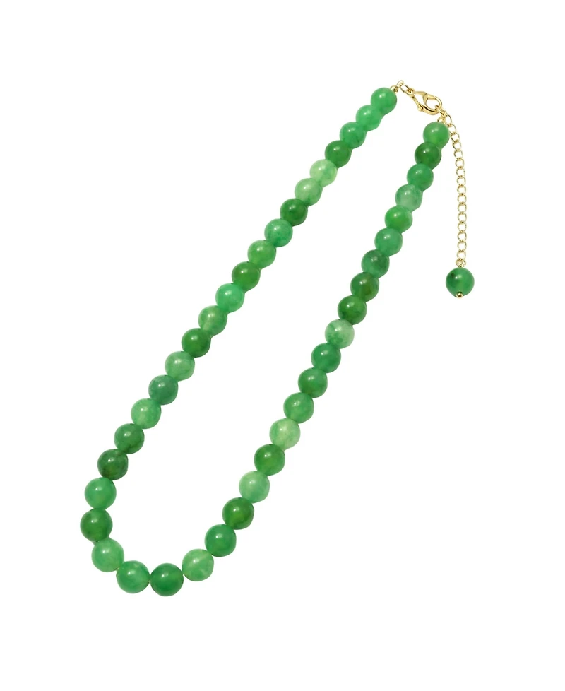 Lime — Green jade beaded necklace