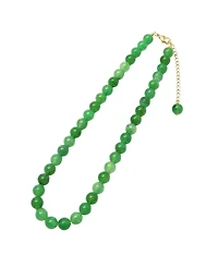 Lime — Green jade beaded necklace
