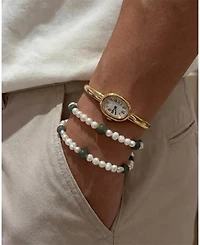 seree Isabelle — Pearl and green jade bracelet