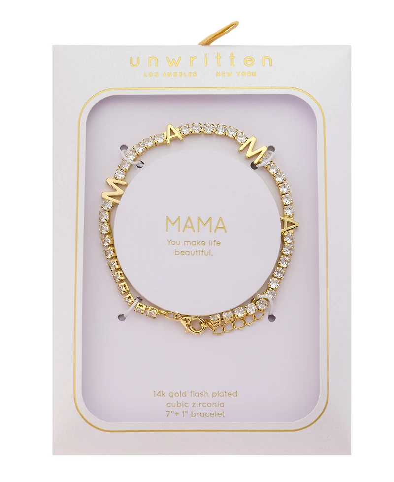 Unwritten Cubic Zirconia "Mama" Tennis Bracelet