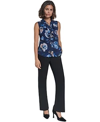 Karl Lagerfeld Paris Women's Sleeveless V-Neck Blouse