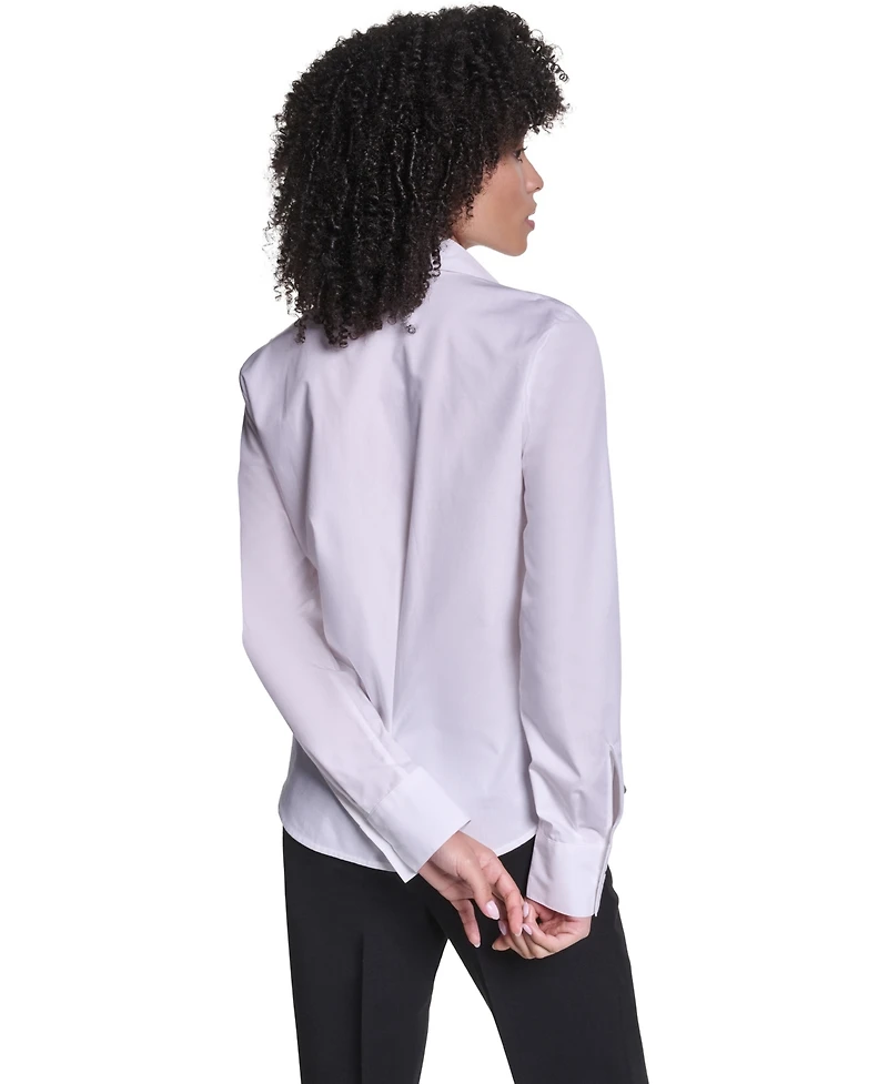 Karl Lagerfeld Paris Women's Collared Button-Front Blouse
