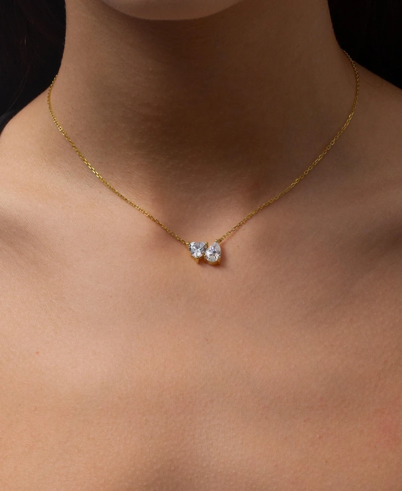 The M Jewelers Cubic Zirconia Heart Pear Necklace