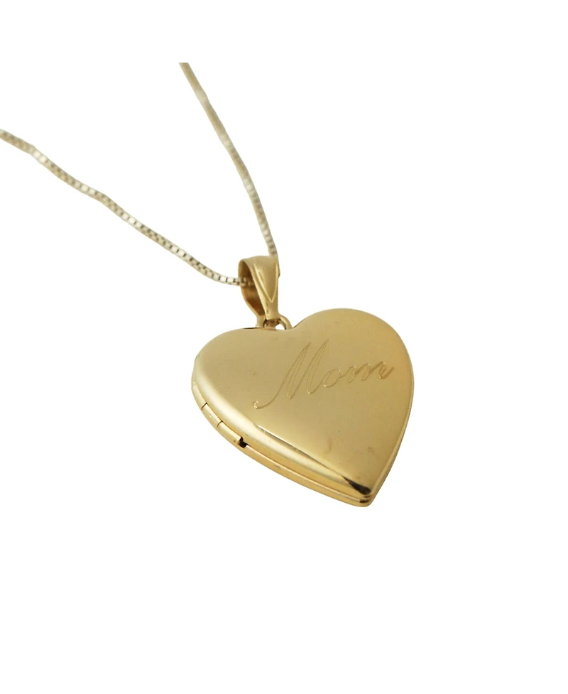 The M Jewelers Mom Engraved Photo Locket Necklace