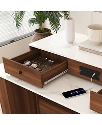 Streamdale Furniture Rotating Kitchen Island with Extendable Table and Storage