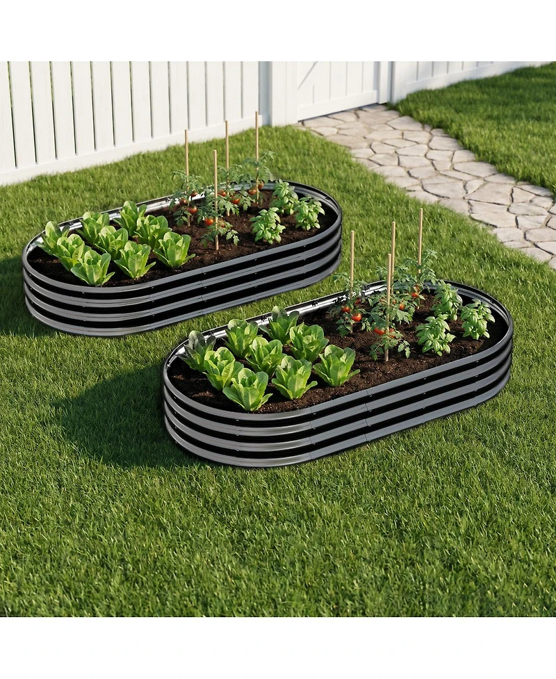 Streamdale Furniture 6x3x1ft Galvanized Raised Garden Bed - Heavy Duty Metal Planter Box