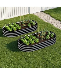 Streamdale Furniture 6x3x1ft Galvanized Raised Garden Bed - Heavy Duty Metal Planter Box